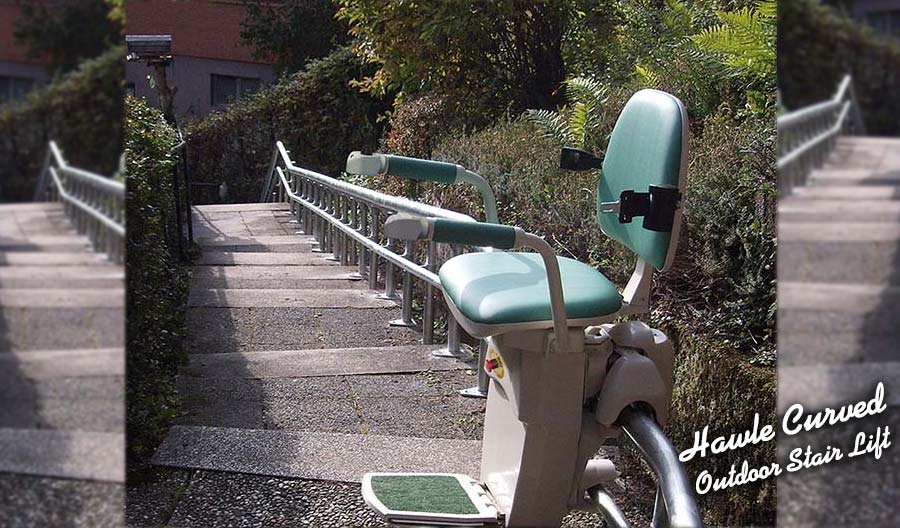 Hawle curved outdoor stairlift