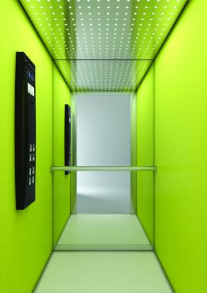 Futuristic elevator cabin