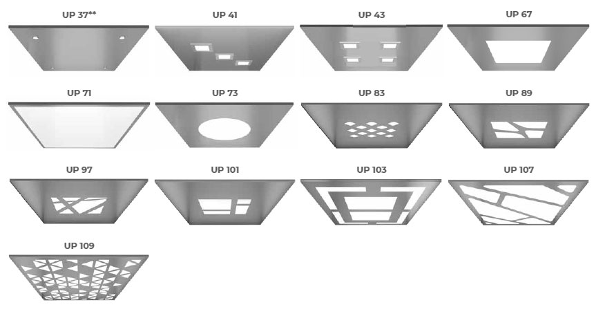 Ceiling options for Orona Elevator
